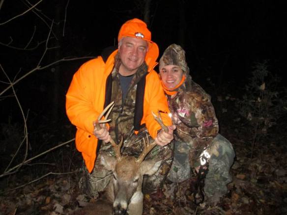 Lloyd Warford with daughter Melissa and his first deer.